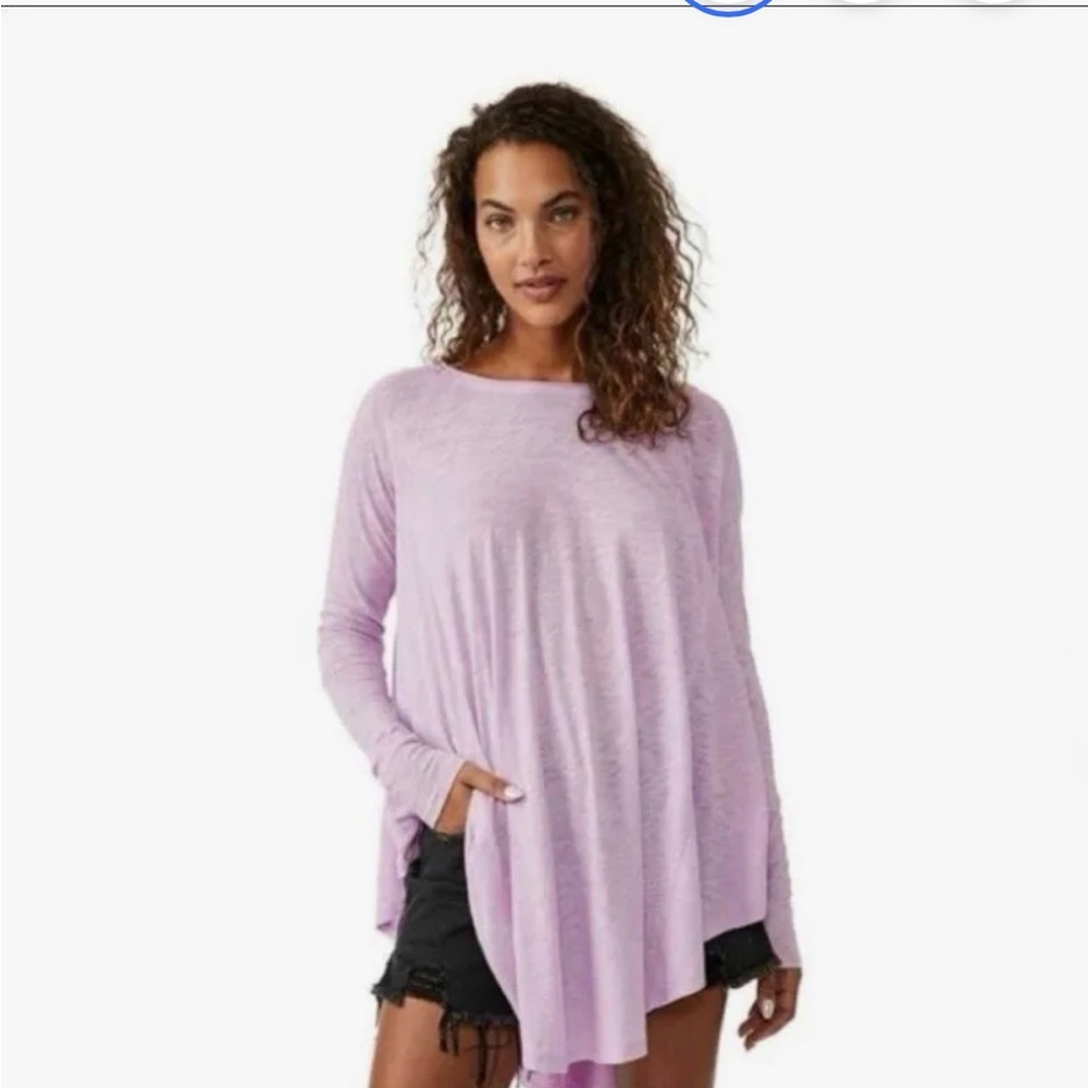 Free People We the Free Top Women's 
Purple Lilac Aria Trapeze size Large